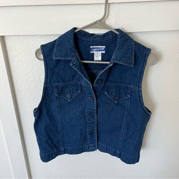Pendleton Jackets & Blazers - Pendleton Women's 6 Cropped Denim Western Vest